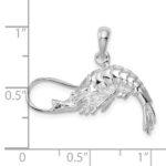 De-Ani Sterling Silver Rhodium-Plated Polished 3D Shrimp Pendant - Image 3