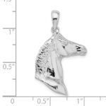 De-Ani Sterling Silver Rhodium-Plated Polished 3D Horse Head Pendant - Image 3