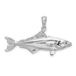 De-Ani Sterling Silver Rhodium-Plated Polished 3D Cobia Fish Pendant - Image 4
