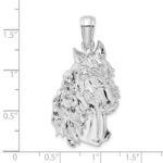 De-Ani Sterling Silver Rhodium-Plated Polished Large Horse Head Pendant - Image 3