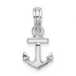De-Ani Sterling Silver Rhodium-plated Polished 3D Mini Anchor Pendant - Image 4