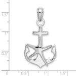 De-Ani Sterling Silver Rhodium-Plated Polished Anchor with Starfish Pendant - Image 3