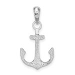 De-Ani Sterling Silver Rhodium-Plated Polished Anchor Pendant - Image 4