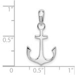 De-Ani Sterling Silver Rhodium-Plated Polished Anchor Pendant - Image 3
