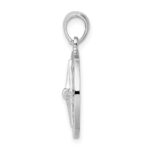 De-Ani Sterling Silver Rhodium-Plated Polished Nautical Compass Pendant - Image 2
