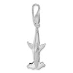 De-Ani Sterling Silver Rhod-plated Polished 3D Hammerhead Shark Pendant - Image 2