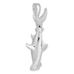 De-Ani Sterling Silver Rhod-plated Polished 3D Hammerhead Shark Pendant - Image 4