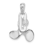 De-Ani Sterling Silver Rhodium-Plated Polished Moveable 3D Propeller Pendant - Image 4