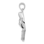De-Ani Sterling Silver Rhodium-Plated Polished Moveable Shark Head Pendant - Image 2