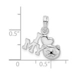 De-Ani Sterling Silver Rhodium-Plated Polished I Heart My Cat Pendant - Image 3