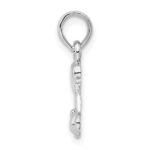 De-Ani Sterling Silver Rhodium-Plated Polished I Heart My Dog Pendant - Image 2