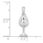 De-Ani Sterling Silver Rhodium-Plated Polished Wine Glass Pendant - Image 3