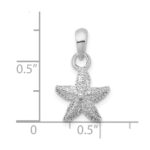 De-Ani Sterling Silver Rhodium-Plated Polished Starfish Pendant - Image 3