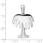 De-Ani Sterling Silver Rhodium-Plated Polished Charleston Palm Tree Pendant - Image 3