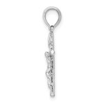 De-Ani Sterling Silver Rhodium-Plated Polished Thin Crucifix Pendant - Image 2