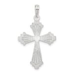 De-Ani Sterling Silver Rhodium-Plated Polished Heart Cross Pendant - Image 4