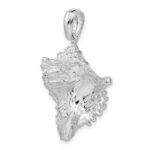 De-Ani Sterling Silver Rhodium-Plated Polished Conch Shell Pendant - Image 5