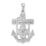 De-Ani Sterling Silver Rhodium-Plated Polished Mariners Crucifix Pendant - Image 4