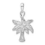 De-Ani Sterling Silver Rhodium-Plated Polished Palm Tree Pendant