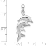 De-Ani Sterling Silver Rhodium-Plated Polished Double Dolphins Pendant - Image 3