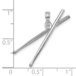 De-Ani Sterling Silver Rhodium-Plated Polished Moveable 3D Drumsticks Pendant - Image 3