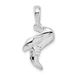De-Ani Sterling Silver Rhodium-Plated Polished 3D Cowboy Boot Pendant - Image 4