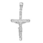 De-Ani Sterling Silver Rhodium-Plated Textured Crucifix Pendant - Image 4