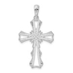 De-Ani Sterling Silver Rhodium-Plated Polished X-Center Cut-Out Cross Pendant - Image 4