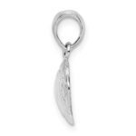 De-Ani Sterling Silver Rhodium-Plated Polished Football Pendant - Image 2