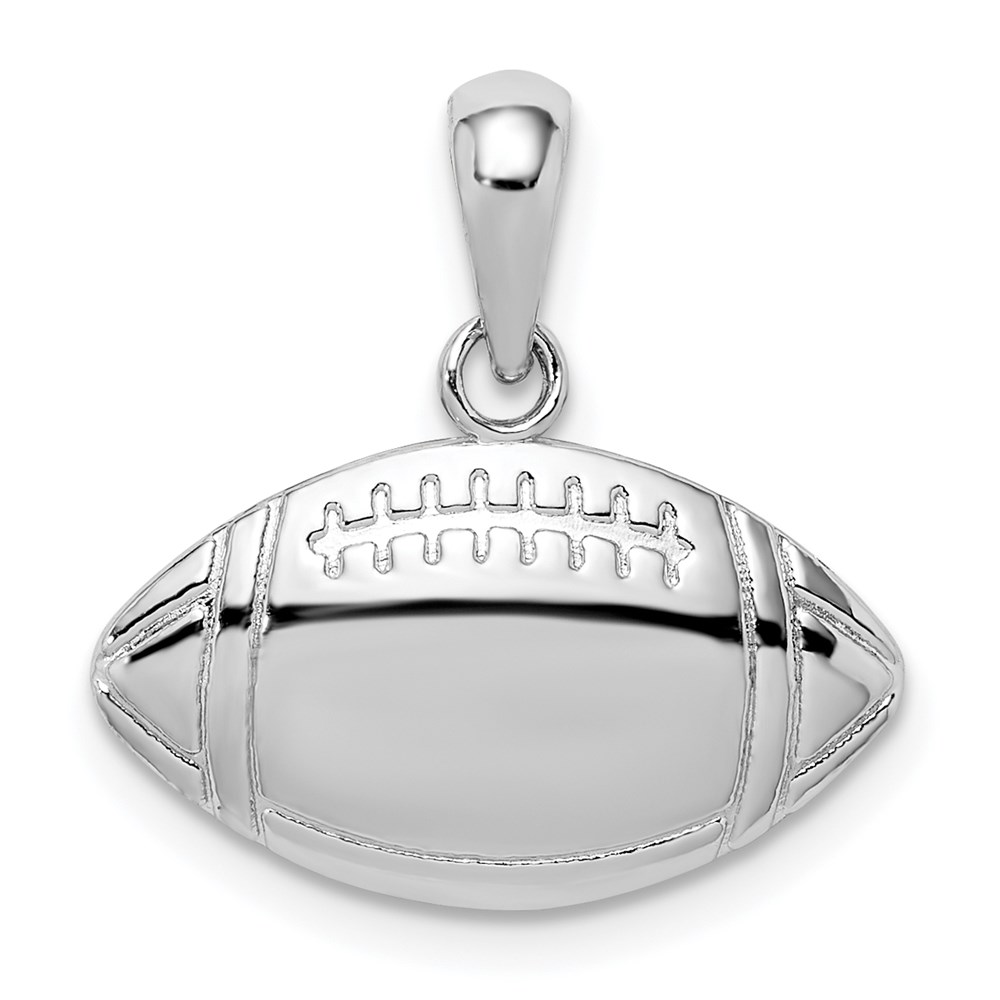 QC10512.jpg De-Ani Sterling Silver Rhodium-Plated Polished Football Pendant - Image 1