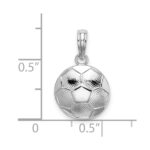 De-Ani Sterling Silver Rhodium-Plated Polished and Textured Soccer Ball Pendant - Image 3