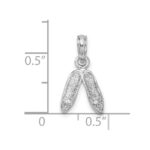 De-Ani Sterling Silver Rhodium-Plated Polished Ballet Slippers Pendant - Image 3