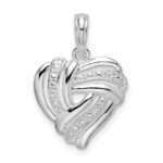 De-Ani Sterling Silver Rhodium-plated Polished Wrap Design Heart Pendant