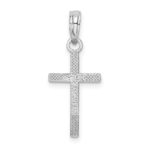 De-Ani Sterling Silver Rhodium-Plated Polished Flat Latin Cross Pendant - Image 4