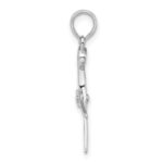 De-Ani Sterling Silver Rhodium-Plated Polished Moveable 3D Scissors Pendant - Image 2