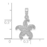 De-Ani Sterling Silver Rhodium-Plated Polished Puffed Starfish Pendant - Image 3