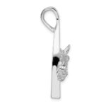 De-Ani Sterling Silver Rhodium-Plated Polished Horse Head with Stirrup Pendant - Image 2
