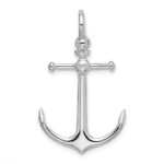 De-Ani Sterling Silver Rhodium-Plated Polished 3D Anchor Pendant - Image 4
