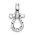 De-Ani Sterling Silver Rhodium-Plated 3D Medium Shackle Link with Pulley Pendant - Image 4
