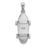 De-Ani Sterling Silver Rhodium-Plated Polished Moveable 3D Skateboard Pendant - Image 3