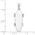 De-Ani Sterling Silver Rhodium-Plated Polished Moveable 3D Skateboard Pendant - Image 4