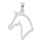 De-Ani Sterling Silver Rhodium-Plated Polished Cut-Out Horse Head Pendant - Image 4