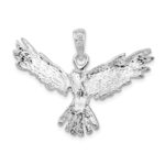 De-Ani Sterling Silver Rhodium-Plated Polished Flying Eagle Pendant - Image 4