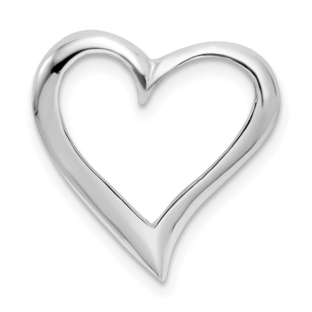 QC10594.jpg De-Ani Sterling Silver Rhodium-Plated Polished Large Floating Heart Pendant - Image 1