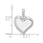 De-Ani Sterling Silver Rhodium-Plated Polished Teardrop Heart Pendant - Image 3