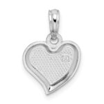 De-Ani Sterling Silver Rhodium-plated Polished Small Teardrop Heart Pendant - Image 4