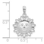 De-Ani Sterling Silver Rhodium-Plated Polished Smiling Sun Pendant - Image 3