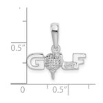 De-Ani Sterling Silver Rhodium-Plated Polished GOLF Tee and Club Pendant - Image 3
