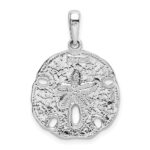De-Ani Sterling Silver Rhodium-Plated Polished Enameled Sand Dollar Pendant - Image 4