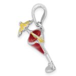 De-Ani Sterling Silver Rhodium-Plated Polished Enameled Margarita Pendant - Image 2
